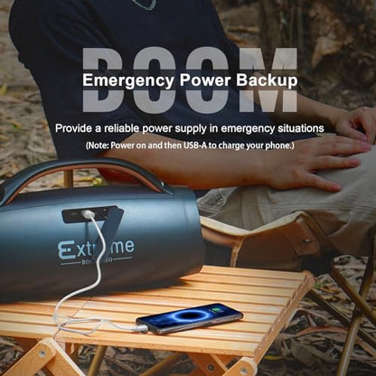 DOSS Extreme Boom+ Loud Bluetooth Speaker with 100W Stereo Sound, Extra Bass, 20H Playtime, Party-Sync Led Lights, Built-in Power Bank, IPX6 Waterproof Outdoor Speaker for Camping, Travel-Copper Gold - color: Gold