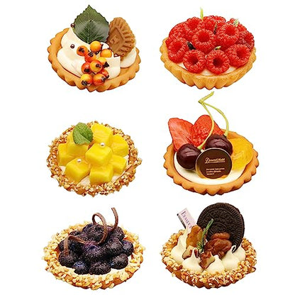 6Pcs Fake Egg Tart Models Realistic Simulated Dessert Cake Food, for Display Photography Props Kitchen Home Decoration, Lifelike & Sturdy - size: 3 Inch