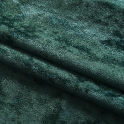 Green Velvet Curtains Drapes -Room Darkening Thermal Insulating Window Curtains for Bedroom Living Room Bedroom, Deep Green, 52" Width x 96" Length, Set of 2 Panels - color: Deep Green, size: 52"W x 96"L (Pack of 2)