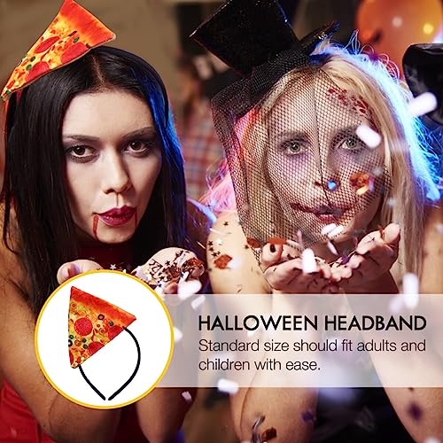 Ipetboom Pizza Headband Halloween Funny Food Hair Hoop Vendor Cosplay Costume Hair Accessories Festival Pizza Slice Hairband for Girls Women Birthday Party Supplies, Orange