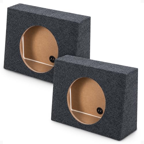 QPower QTW12 Single 12" Sealed Car Audio Subwoofer Sub Box Enclosures, Pair - style: Shallow Sealed