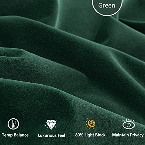 Green Pom Pom Velvet Curtains for Living Room Christmas 2"x 63" 2pcs Kids - color: Pom Pom- Green 2, size: 42"W x 63"L (Pack of 2)