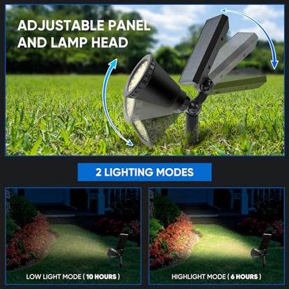 KEV 800 Lumens Solar Spot Lights Outdoor,4 Pack 18 LEDs Solar Flood Lights with 2 Modes &Adjustable &IPX65 Waterproof,Solar Spotlight for Driveway/Backyard/Patio Landscape/Tree/Garage(Warm White) - color: Warm White-4 Pack