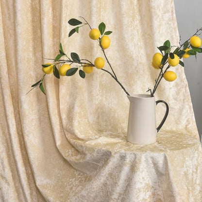Champagne Crushed Velvet Curtains 96 inch Length- 2 Panels Velvet Living Room Neutural Window Drapes Thermal Insulated Room Darkening Drapery for Bedroom - color: Champagne, size: 52"W x 96"L (Pack of 2)