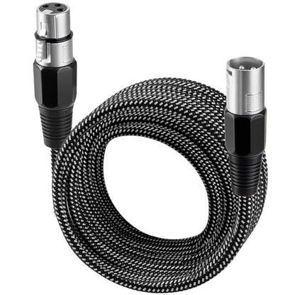 XLR Cable 50 FT, Microphone Cable 3 Pin Nylong Braided Balanced XLR Male to Female Heavy Duty Mic Patch Cords (Pure Copper Conductors) - size: 50FT