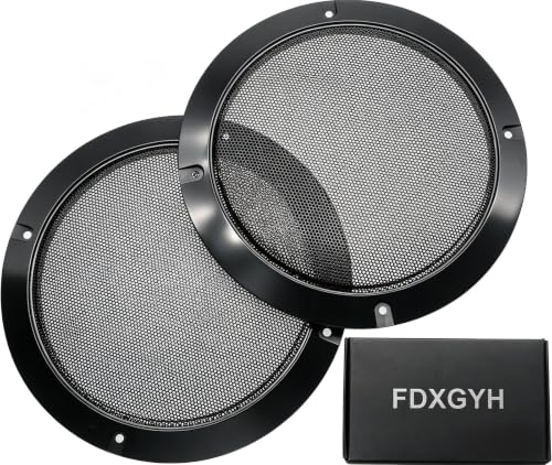 FDXGYH 2 Pack 8 Inch Speaker Grills Cover Metal Mesh Grill [Black] | Horn Guard Protector Cover with Mounting Screws for Home Car Audio - size: METAL-8 INCH