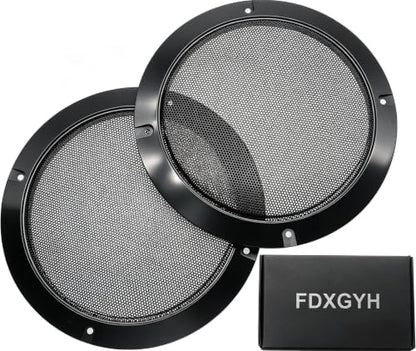 FDXGYH 2 Pack 10 Inch Speaker Grills Cover Metal Mesh Grill [Black] | Horn Guard Protector Cover with Mounting Screws for Home/Car Audio - size: METAL