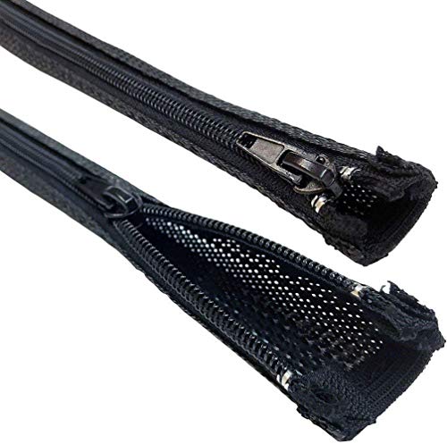 Electriduct 3/8" Expandable Braided Zipper Sleeving Wrap Around Sleeve - 10 Feet - color: 10 Feet, size: 0.375 Inch (3/8")