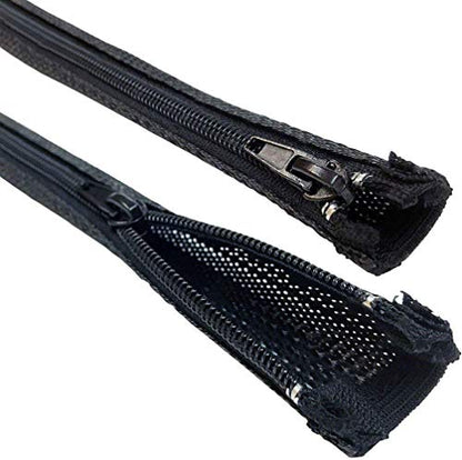 Electriduct 3/8" Expandable Braided Zipper Sleeving Wrap Around Sleeve - 10 Feet - color: 10 Feet, size: 0.375 Inch (3/8")
