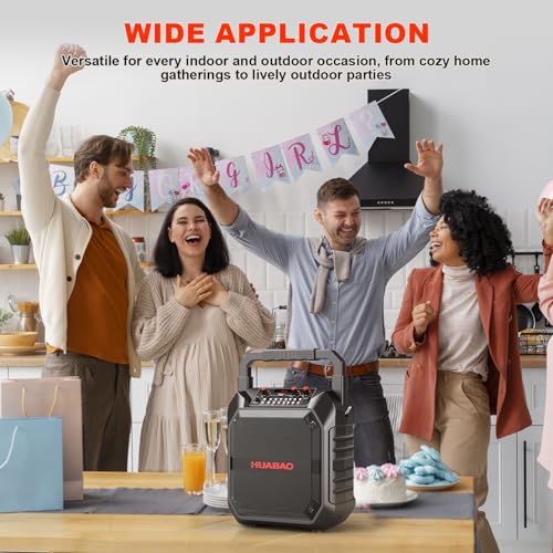 Karaoke Machine, Portable Bluetooth Speaker with Wireless Microphone for Adults & Kids, PA System with Remote Control Supports TF Card/USB/FM/AUX for Home Party, Indoor and Outdoor - size: 1 Mic
