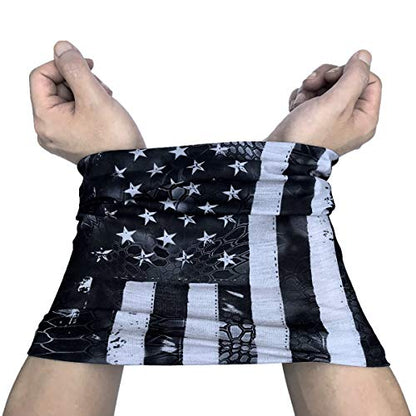 Neck Gaiter Shield Scarf Bandana Face Mask Seamless UV Protection for Motorcycle Cycling Riding Running Headbands - color: A National Flag-black