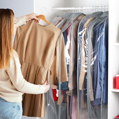 Zilink Garment Bags for Fur Coat Suit Bags for Closet Storage 40 in, 4 Pack - size: 40"-4pcs-10" Gussted