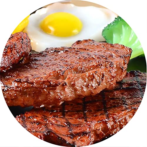 2Pcs Simulated Food Steak Artificial Lifelike Steak Fake Cooked Roast Beef Meat Model for Home Kitchen Cabinet Desk Shops Party Decor Sample Display Photography Props (Pack of 2) - size: free size (Pack of 2)