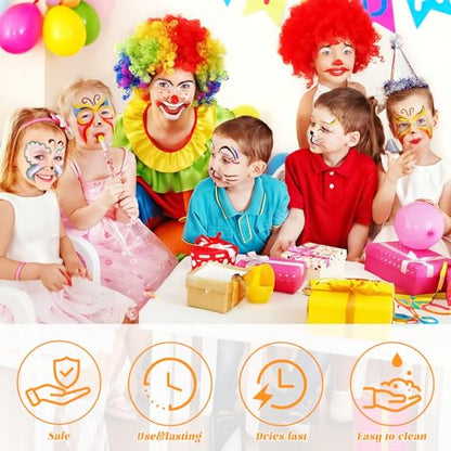 Face & Body Paint Palette Kit 15 Colors Painting Palettes Makeup Kit Water Based Palette Rainbow Face Paint Halloween Makeup Kits with 10pcs Artist Brush for Halloween Cosplay Gay Pride Day - color: 5