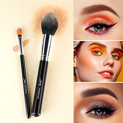 Jessup Makeup Brush Set for Contour Eyeshadow Eyeliner Lip, 15pcs T092 | Labeled Makeup Brushes, Premium Synthetic Fibers, Easy Blending, No Shedding, For Daily Beauty, Dates, Parties & Gifting