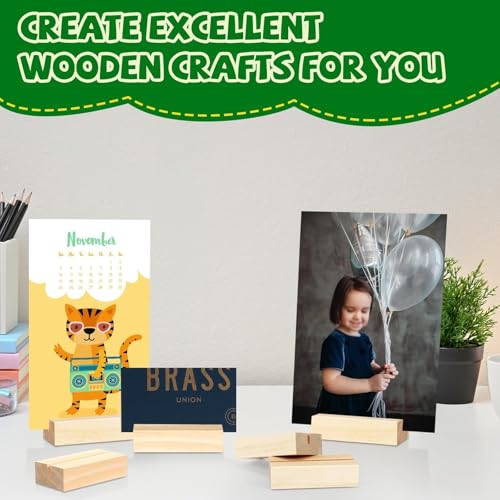 15Pcs 2.75x1.38 Inches Wood Table Number Stands, Wooden Place Card Holders, Acrylic Sign Holders for Wedding, Ceremony, Birthday, Party, Home Decoration, Events (3mm Slots) - size: 15 Pcs- L 2.75"- Slots 3mm
