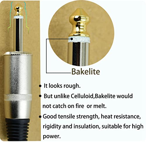 Speak on 2Pcs Professional Speakon to 1/4 Inch ts Speaker Cable for pa Jack Pair 12awg Gauge Male Audio Port Plug Amplifier Connection dj amp Heavy Duty bocina Cord Wire ft with Twist Lock(15 feet)ft - size: 15ft