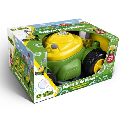 John Deere Bubble Lawn Mower for Toddlers, Bubble Blowing Machines, Indoor and Outdoor Gardening Toy, Birthday, Party Favor for Preschool Girls and Boys, No Batteries Required, 2+ - style: John Deere