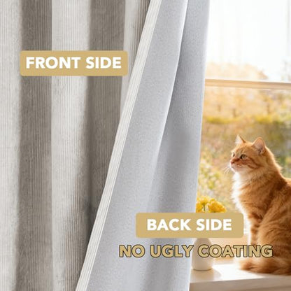 H.VERSAILTEX Velvet 100% Blackout Curtains for Living Room Full Light Blocking Curtains Thermal Insulated Room Window Drapes Soft Luxury Curtains Grommet Top 2 Panels (55" W x 63" L, Natural) - color: Natural, size: 55"W x 63"L (Pack of 2)