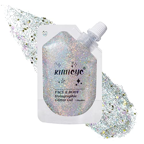 Laser Gold Face Body Glitter Gel, Rave Festival Outfits, 1.35 oz - color: Laser Gold #6