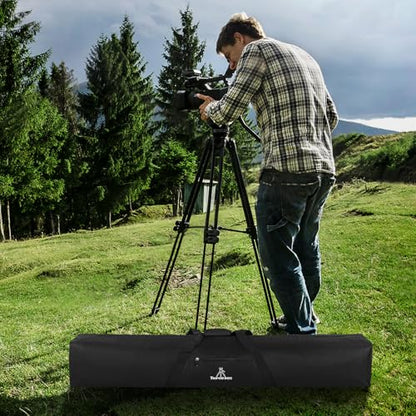 TORIBIO Tripod Carrying Case, 49x8x8in Heavy Duty Tripod Bag with Shoulder Straps and Handles, Multifunctional Monopod Case for Music Stand, Lights, Speakers, Cameras, Booms, Microphone Stands - size: 49 x 8 x 8 in