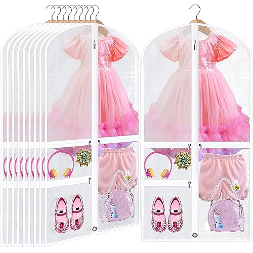 Windyun 10 Pack Garment Bags Costumes Kids 40", White - color: White