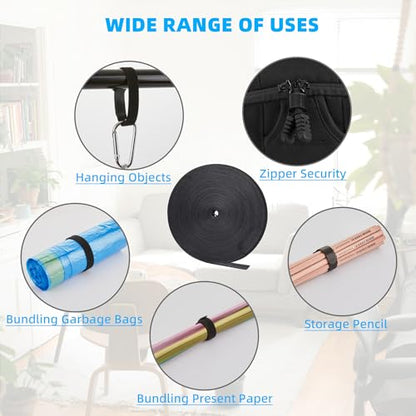 40 Yards x 1/2 inch Hook and Loop Roll, Reusable Fastening Cable Ties, Multi-Purpose Cable Management Wire Ties Cable Straps for Organizing Home, Office and Data Centers - color: 1/2inch-40yd