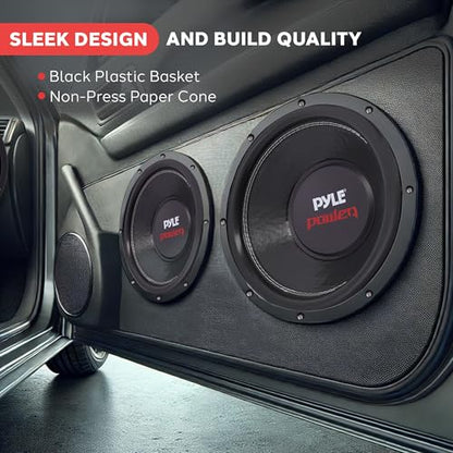 Pyle 12" Car Audio Speaker Subwoofer - 1600W High Power Bass Surround Sound Stereo Subwoofer Speaker System, Non-Press Paper Cone, 90 dB, 40 Ohm, 60 oz Magnet, 2'' 4 Layer Voice Coil, Black - PLPW12D