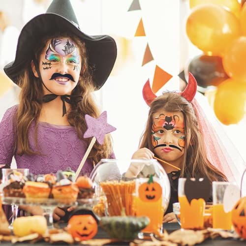 KICNIC 60 Pcs Fake Mustaches Self Adhesive, 20 Designs for Costume Party | Self Adhesive Novelty Hairy Beard Costume Facial Hair, for Party Supplies, Decorations, Suitable for All Ages