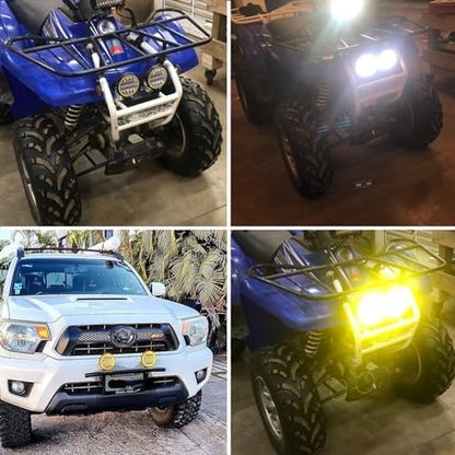 2PCS 4.5''LED Light Pods, 72W Round Spot Flood Combo Work Lights Off Road Fog Driving Lights with Halo LED Pods for 4x4,SUV,ATV,Tractor,Truck. (Yellow Halo) - color: Yellow Halo