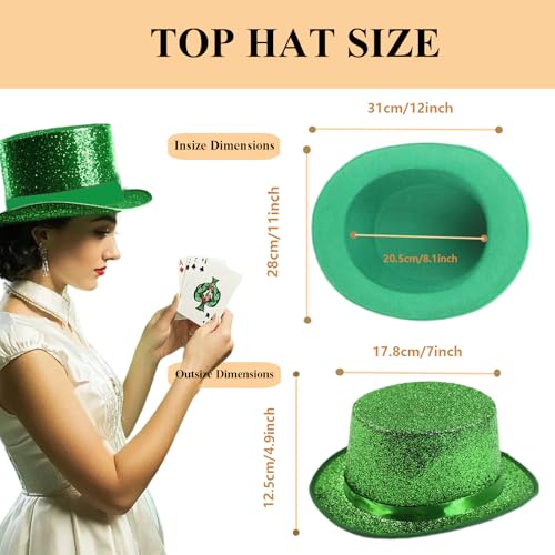 Top Hat for Men Women Adult, Magician Victorian Pilgrim Theatrical Clown Bowler Tailcoat, Cosplay Costume - color: Green