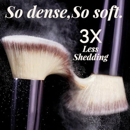 BS-MALL Makeup Brush Set 18 Pcs Professional Foundation Powder Concealers Eyeshadow Blush Synthetic Makeup Brushes with Labeled instruction Black Case Upgraded Version - color: A-Champagne