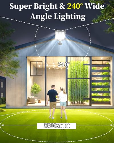 Ofuray Solar Street Lights Outdoor, Of-8600W Commercial Parking Lot Light | Solar Flood Light, LED Area Light with Motion Sensor, Dusk to Dawn,Remote Control for Security Lighting in Streets, Barns - size: 3XL
