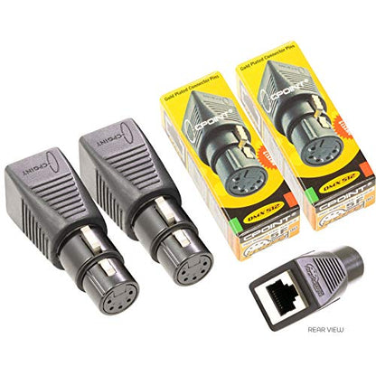 SIRS-E 2-Pack - CPoint XLR RJ45 Adapter CAT-5 Ethernet to DMX512 Cable Converter, Female 5-Pin, XLRJ45-5F - style: Female 5-Pin