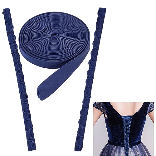 BENECREAT 1 Set Wedding Dress Zipper Replacement, Midnight Blue Adjustable DIY Craft Wedding Dress Accessories for Prom Dress Strap - color: Midnight Blue