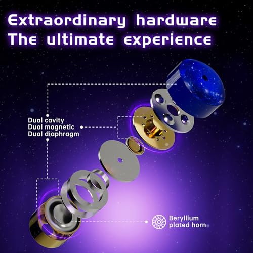 CCA ND Planet IEM Earphones: 12mm Dual Magnetic Drivers, HiFi Gaming Earbuds with Detachable 2-Pin Cable, Noise Isolating in-Ear Monitors for Musician Audiophile Singer DJ - color: Blue, style: With Mic