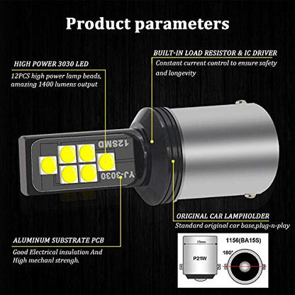 SOCAL-LED LIGHTING 1156 BA15s Green LED Turn Signal Bulb Advanced 3030 SMD Bright Colorful DRL Brake Lamp Parking Tail Light, Pack of 2 - color: Green, size: 1156 BA15s