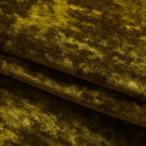 Lux Moss Green Crushed Velvet Curtains 2 Panel Set - 84 inches Long Room Darkening Luxury Distressed Velvet Rod Pocket Window Drapes for Living Room Bedroom 52" W x 84" L - color: Moss Green, size: 52"W x 84"L (Pack of 2)