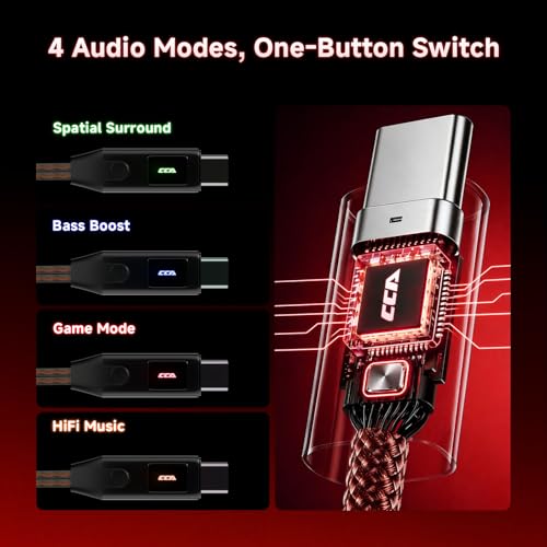 CCA Falcon 2 DD in Ear Monitor, 7.1 Spatial Audio Gaming Earbuds, HiFi Noise Isolating in Ear Headphones, Crystal Clear & Deep Bass IEMs for Gamers Singers Musicians Audio Engineers - color: Silver