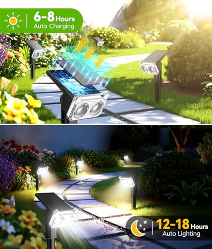 LETMY Solar Lights Outdoor Waterproof IP65, Solar Spot Lights Outdoor With 14 Big LEDs, 2-in-1 Wall Lights & 2 Modes Solar Powered Landscape Spotlights for Garage Pathway Yard Decor Garden Gift 2 Pack - size: 2 PACK