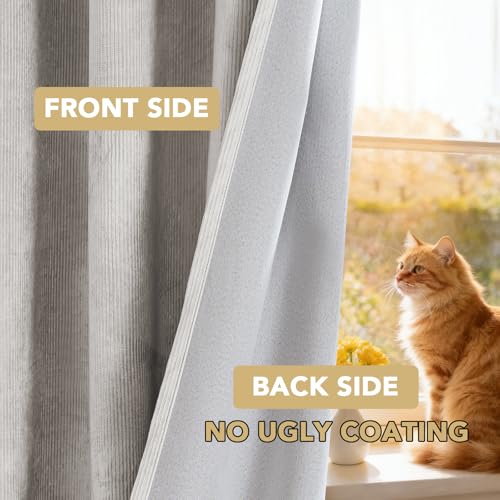 H.VERSAILTEX Velvet 100% Blackout Curtains for Living Room Full Light Blocking Curtains Thermal Insulated Room Window Drapes Soft Luxury Curtains Grommet Top 2 Panels (55" W x 63" L, Stone) - color: Stone, size: 55"W x 63"L (Pack of 2)