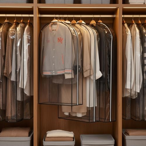 Clear Garment Bags for Hanging Clothes 3-piece set(43,50,60) inch | Storage Bags With Zipper for Shirts, Suit,Jackets,Coats,sweater,Long Dresses,wedding,gowns,etc. - size: 43+50+60inch