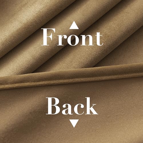 H.VERSAILTEX Luxury Velvet Curtains for Bedroom, 63 Inch, Camel - color: Camel, size: 52"W x 63"L (Pack of 2)