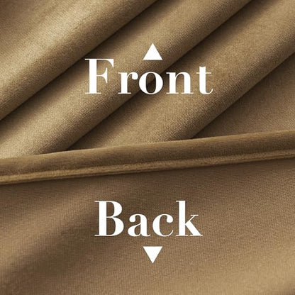 H.VERSAILTEX Luxury Velvet Curtains for Bedroom, 63 Inch, Camel - color: Camel, size: 52"W x 63"L (Pack of 2)