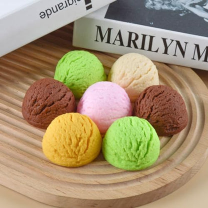 10 PCS Simulated Ice Cream Ball Fake Ice Cream Artificial Desserts Model DIY Accessories for Kitchen Home Party Decoration Prop Display (Pack of 2) - size: free size (Pack of 2)