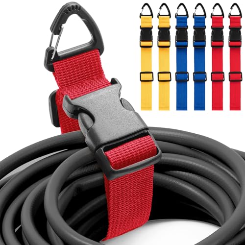 6 Pack Adjustable Extension Cord Holder Straps,Red & Blue & Yellow - color: Red & Blue & Yellow