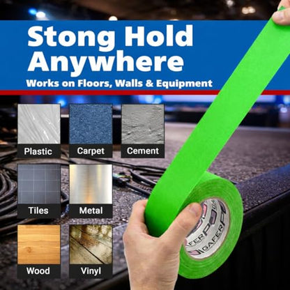 Gaffer Power Fluorescent Green Gaffer Tape 2 Inch x 30 Yards, USA Made - color: Green, size: 2 inches x 30 yards | 1 pack