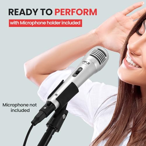 Pyle Universal Tripod Microphone Stand - Knob Boom Extends Up to 31'', Strong and Lightweight Tubing, 3.5'' x 38'' -inches, Lightweight and Collapsible Mic Stand - style: Gloss Black Finish