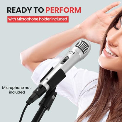 Pyle Universal Tripod Microphone Stand - Knob Boom Extends Up to 31'', Strong and Lightweight Tubing, 3.5'' x 38'' -inches, Lightweight and Collapsible Mic Stand - style: Gloss Black Finish