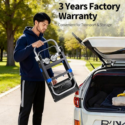 Upgraded 3 in 1 Convertible Hand Truck Aluminium Dolly Cart with Wheels Folding Hand Truck 660lbs Capacity, Collapsible Dolly and Retractable Handle for Warehouse Supermarket